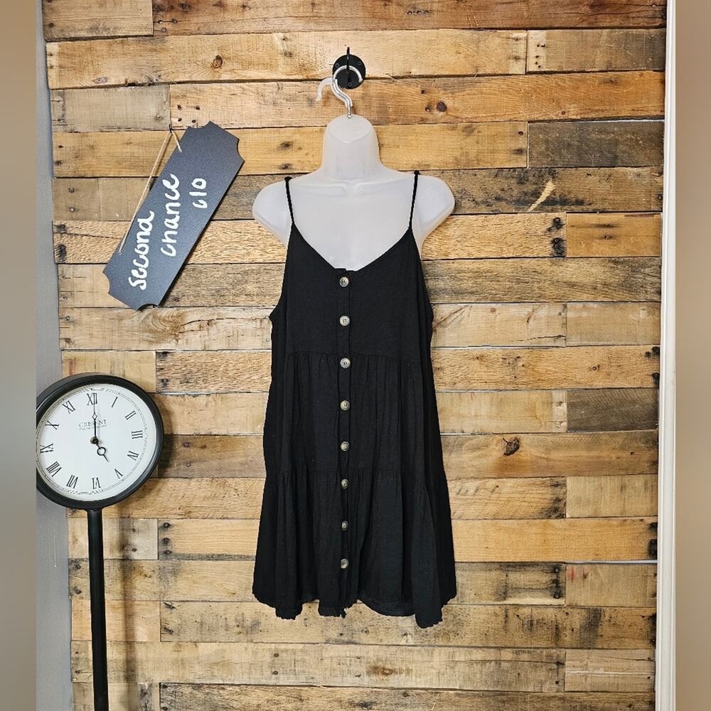 Mmm Mmm women's Black Button-down mini Sundress size l/xl